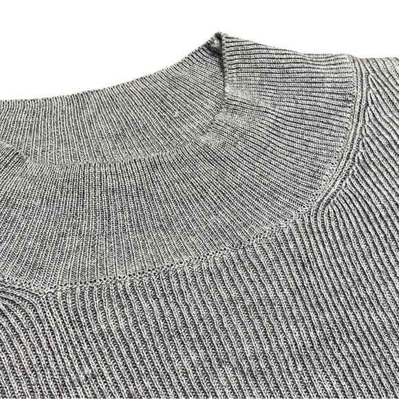 New!! TOPSHOP Grey Wool Blend Knit Ribbed Long Sleeve Cropped Sweater - Sz 6 US - Picture 3 of 10